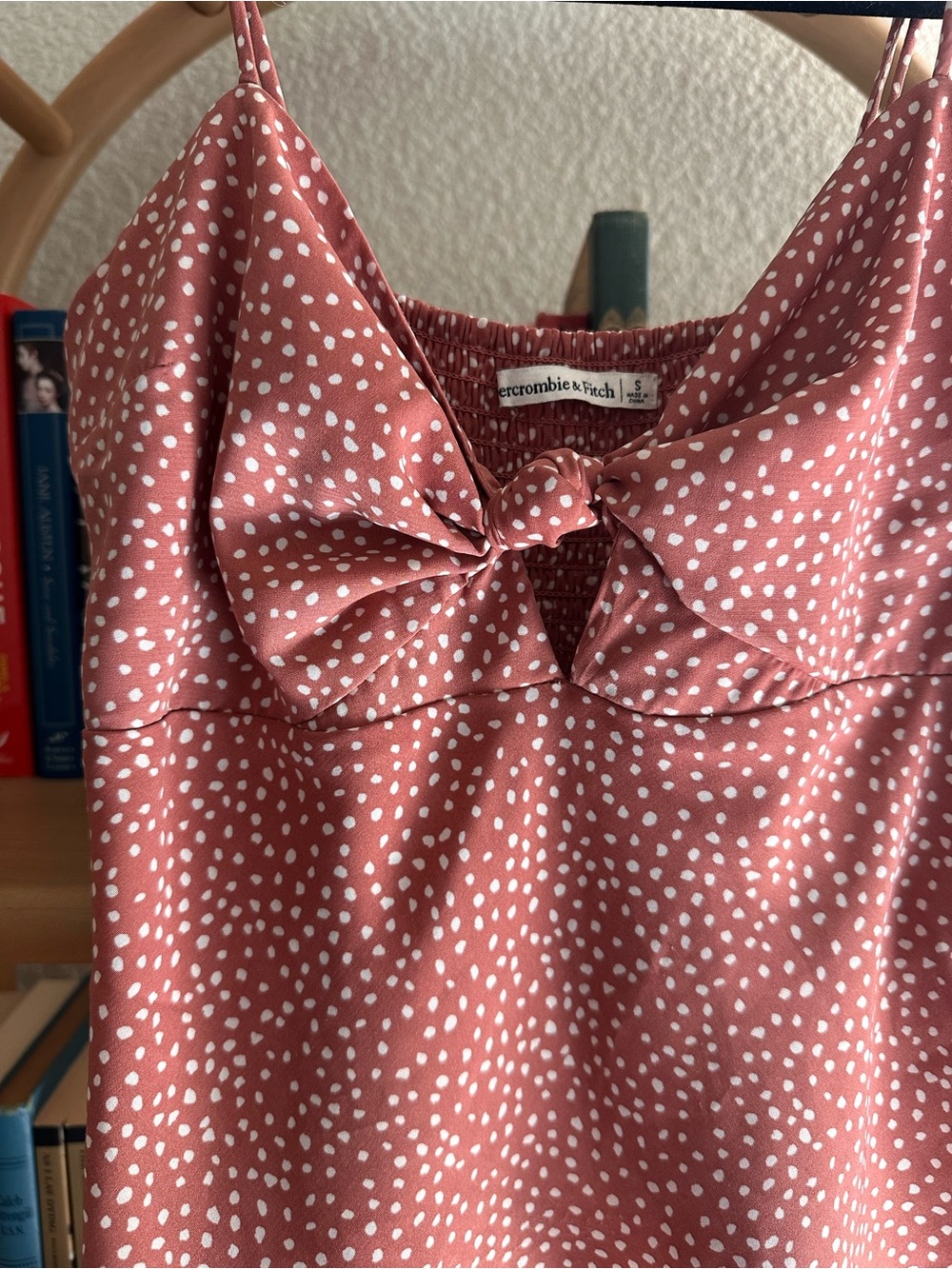 Abercrombie & Fitch Pink Dot Tie-Front Cami Top